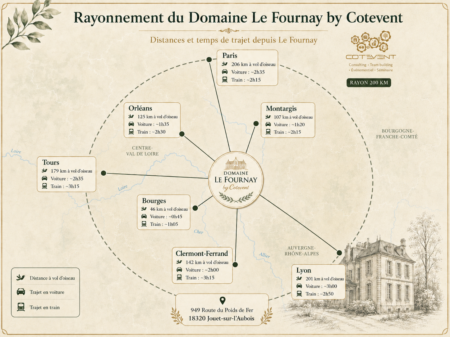 Localisation du domaine Le Fournay by cotevent